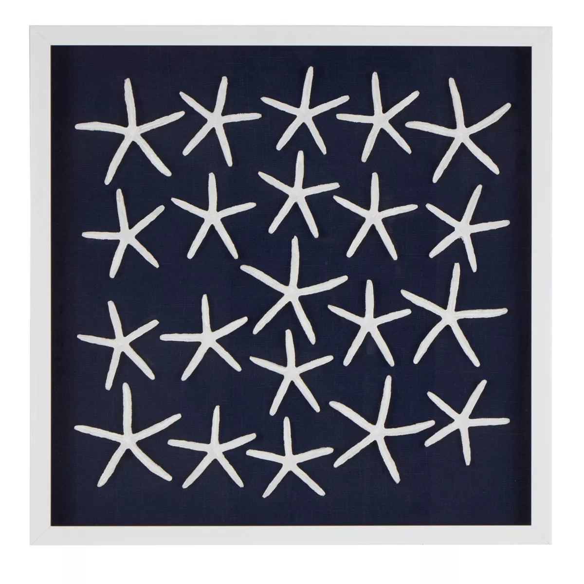 Olivia & May 22"x22" Resin Starfish Cluster Shadow Box, Linen Backing, Wall Art Decor: Wood Frame... | Target