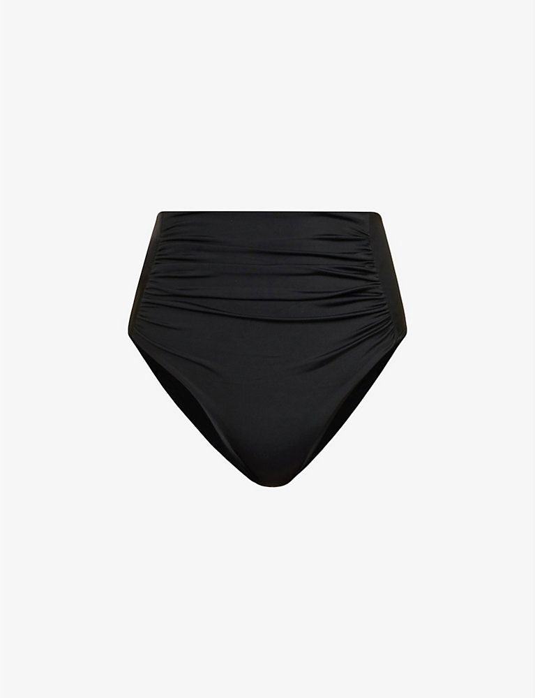 Ruched high-rise bikini bottoms | Selfridges