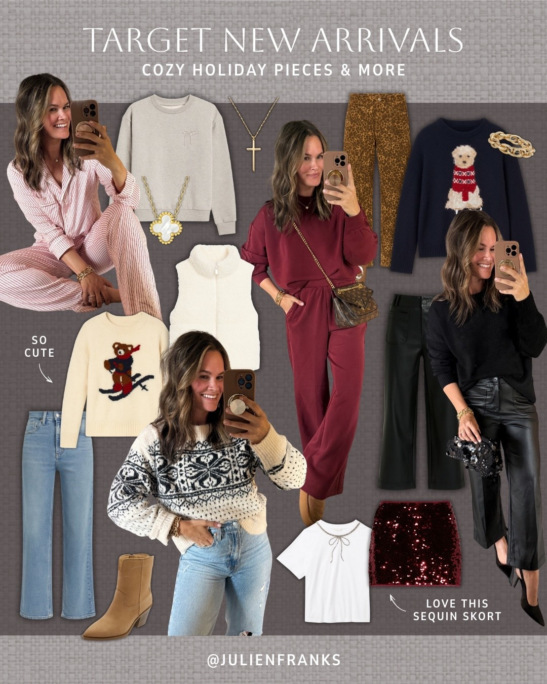 New arrivals at Target. ❤️ In love with these cozy holiday finds & closet essentials. So many great layering pieces, staples to mix and match with, and festive statement styles!

#targetfinds #amazonfinds #walmartfinds #matchingset #denim #sweaters #holidayoutfit #casualoutfit #fauxleather #sequins #fairisle #newarrivals

#LTKGiftGuide #LTKHoliday #LTKFindsUnder50