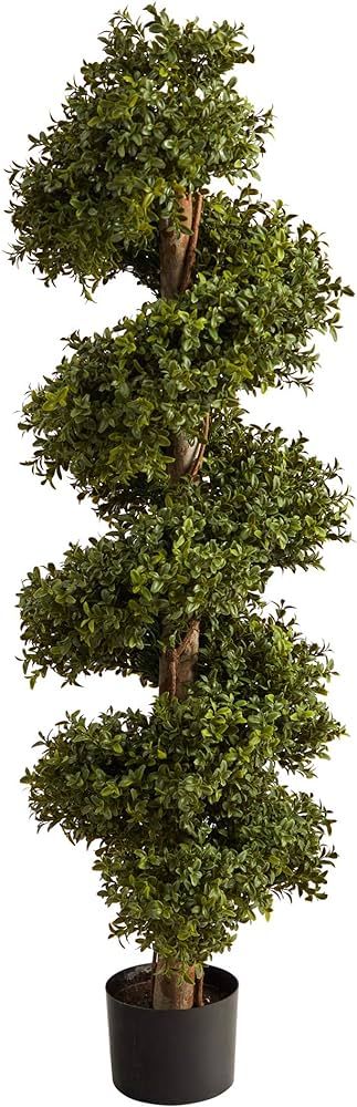 Nearly Natural 46in. Boxwood Spiral Topiary Artificial Tree | Amazon (US)