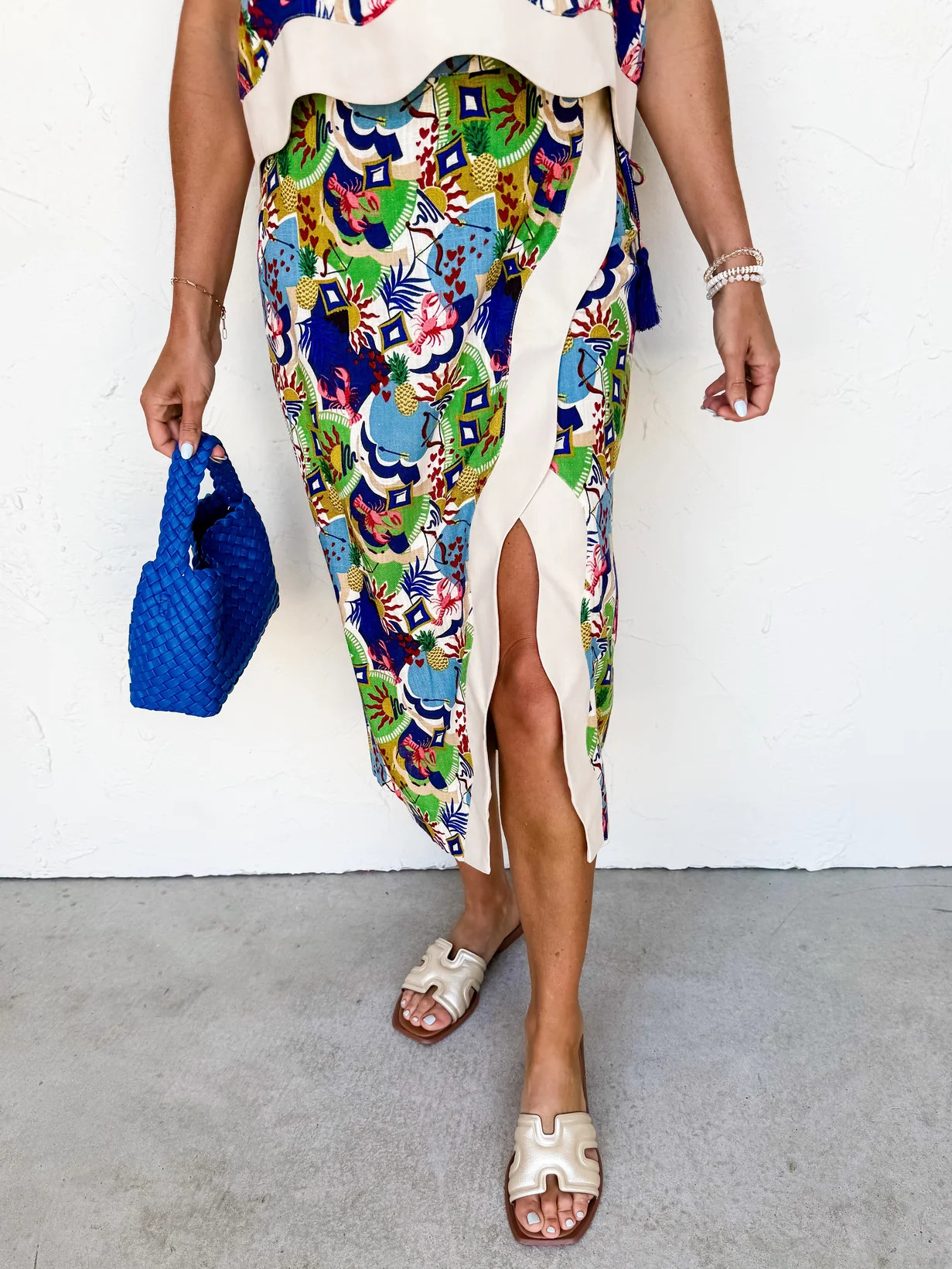 Ocean Drift Linen Printed Wrap Skirt | Ruthie Grace
