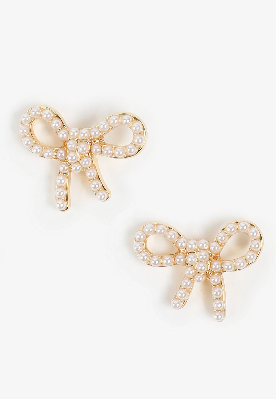 Pearl Bow Stud Earrings | Maurices