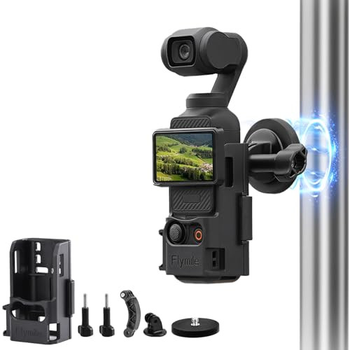JIEZRIN Magnetic Mount Stand Compatible with DJI Osmo Pocket 3, Magnet Bracket Expansion Adapter Accessories for DJI Pocket3/OSMO Pockt/Action Cameras with 1/4 Screw, Cold Shoe,180° Adjustable | Amazon (US)