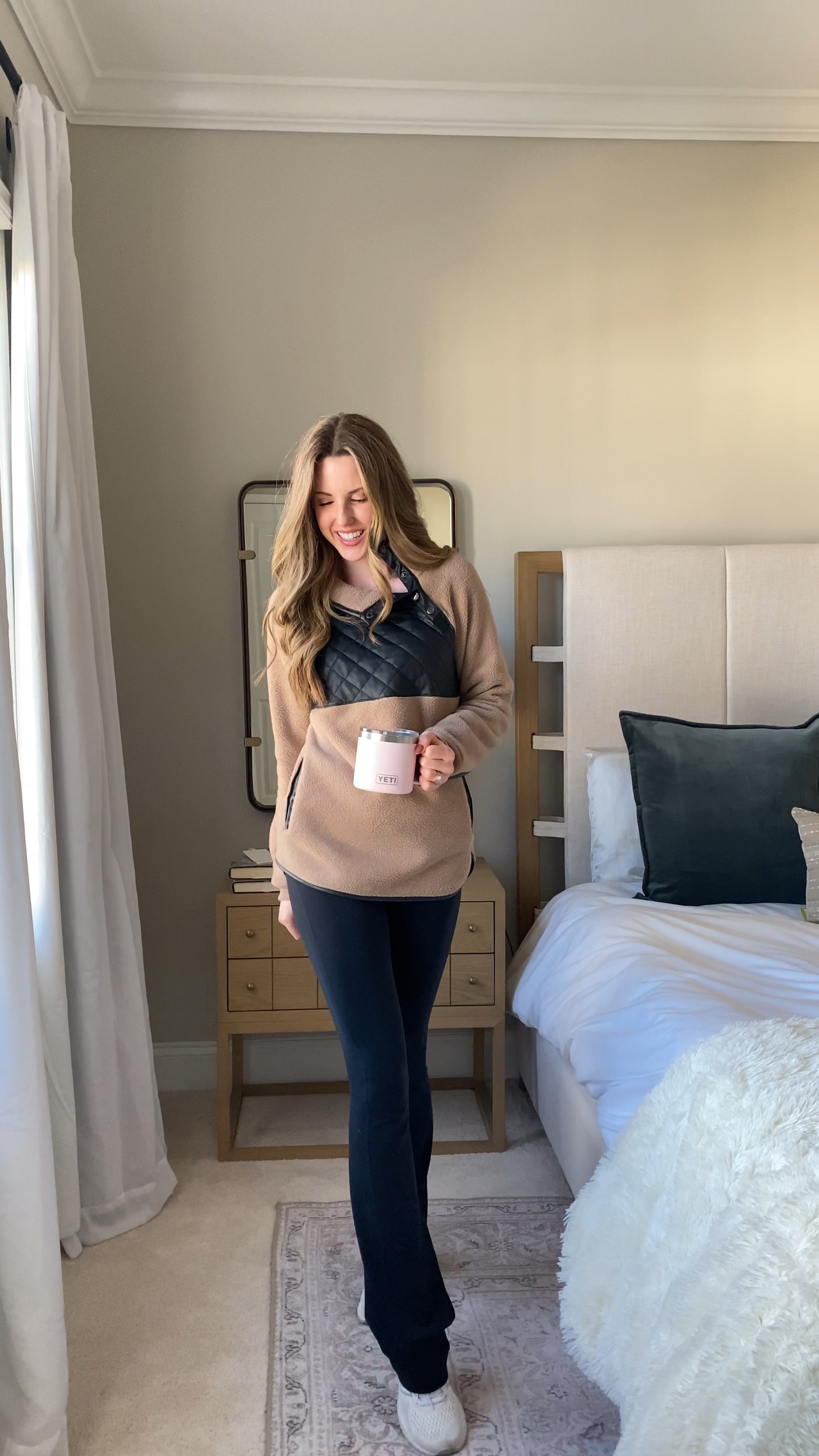 Cozy fall outfit - fleece pullover on sale for $56 and lululemon groove pants

#LTKunder100 #LTKunder50 #LTKsalealert