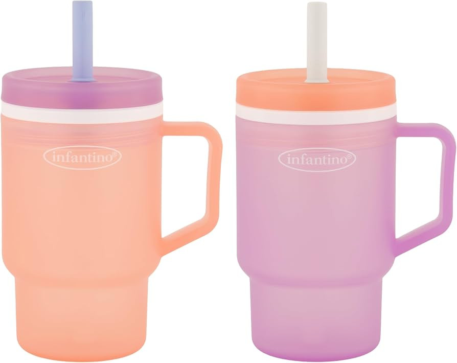 Infantino My 1st Tumbler, 10 Oz. Durable Plastic Sippy Cup with Silicone Leak-Resistant Straw & H... | Amazon (US)