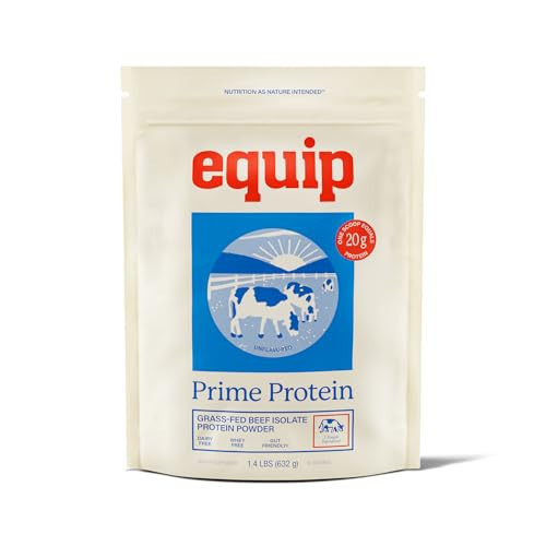 Equip Foods Prime Protein Powder | Clean, Grass Fed Beef Protein Powder | Carnivore Protein Isolate | Paleo, Keto Friendly | Gluten & Dairy Free | Helps Build & Repair Tissue | 30 Servings, Unflavored | Amazon (US)
