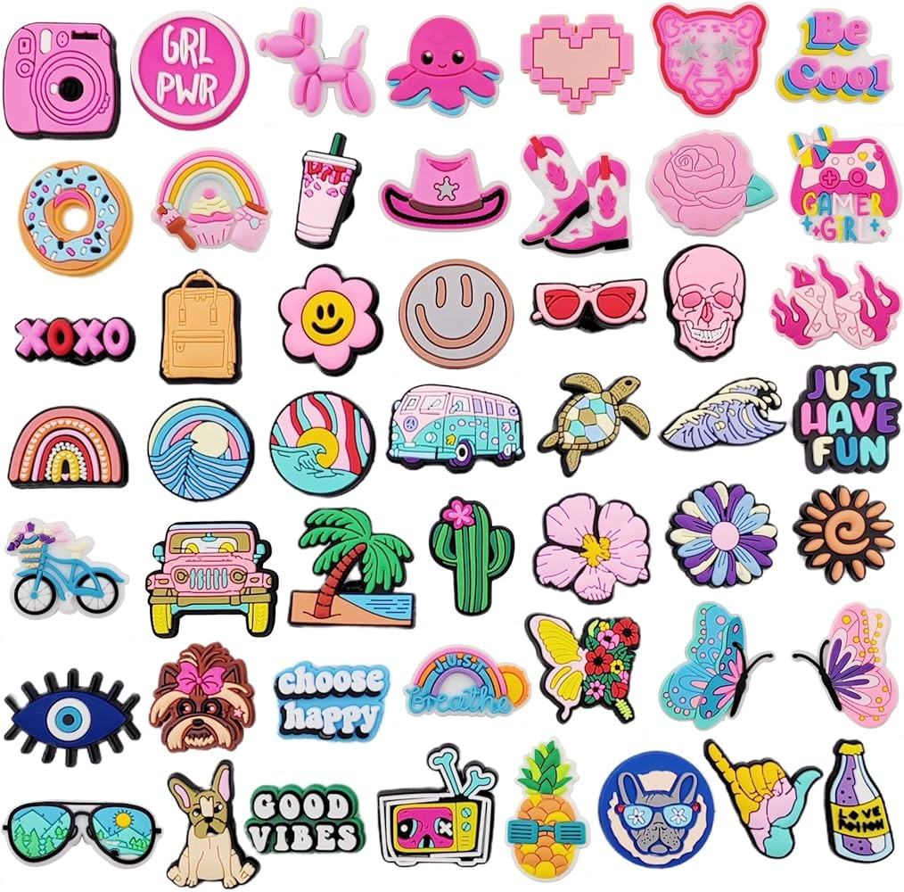 30 50 Pack Flower Shoe Decorations Charms for Clog Accessories Pins for Girls Women Cute Preppy H... | Amazon (US)