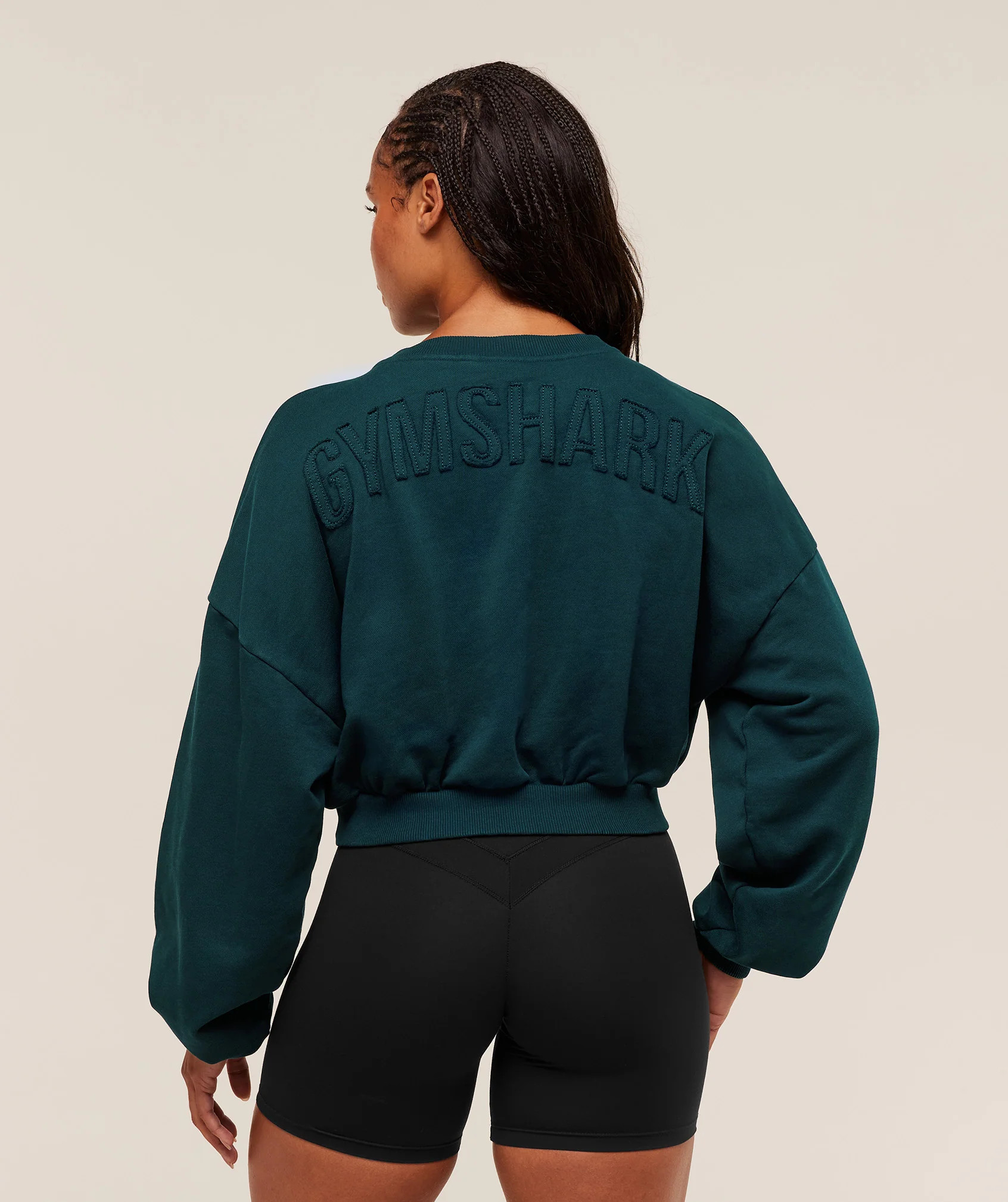 Gymshark Power Washed Sweat Top - Deep Petrol Blue/Acid Wash Small Ball | Gymshark US