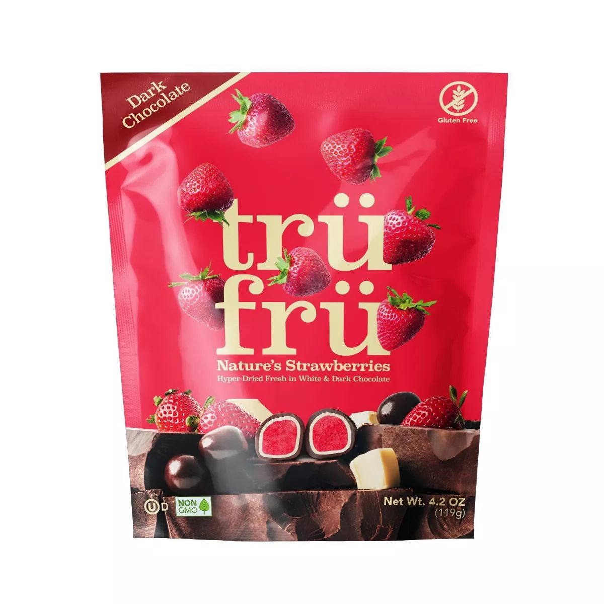 Tru Fru Hyper-Dried Strawberries Covered in Dark Chocolate Candy - 4.2oz | Target