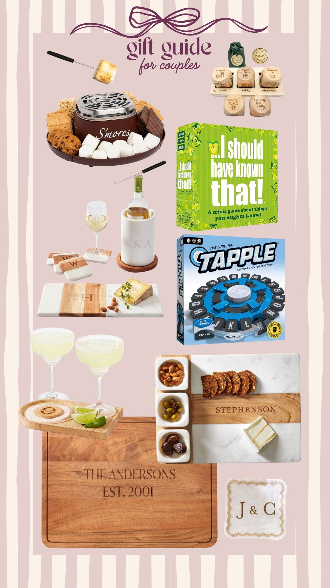 Gift guide for couples!🎁

Newlyweds, gifts for her, gifts for him, Games, Christmas gift, gift guide

#LTKGiftGuide #LTKWedding #LTKHoliday