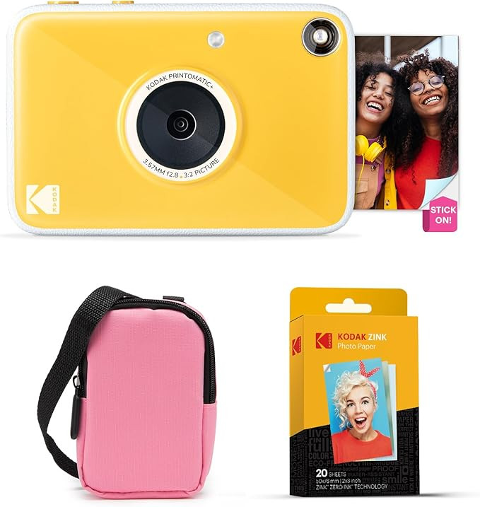 Kodak Printomatic+ Instant Print Digital Camera Starter Bundle + Carrying Case (Pink) + Zink 20pk... | Amazon (US)
