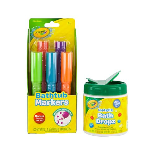 Crayola Bathtub Markers and Crayola Color Bath Drops, 60 tablets - Bring Creative Fun to Bath Time - Non-toxic Bath Markers & Color Changing Bath Fizzies | Amazon (US)
