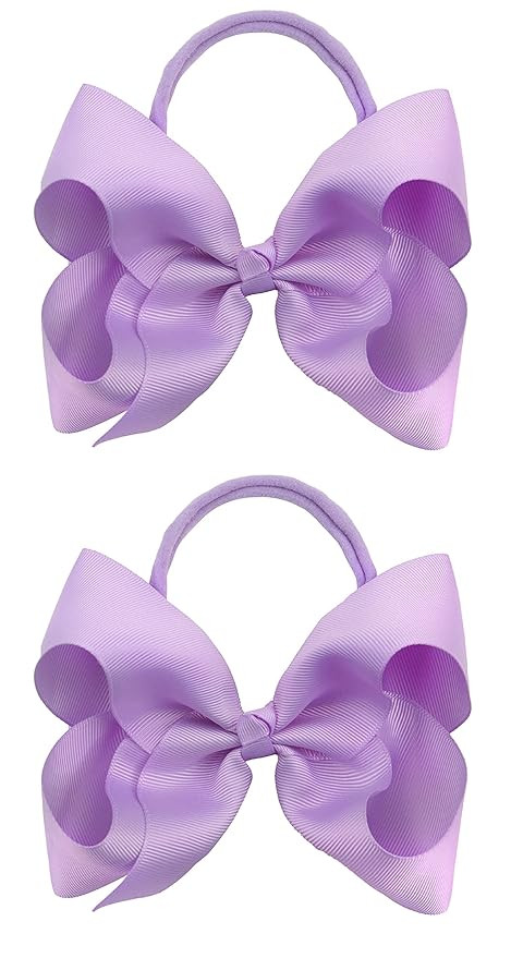 2Pcs 6 Inches Ribbon Baby Girls Headbands Infant Elastic Hairbands Large Cheer Bow Hair Band Acce... | Amazon (US)