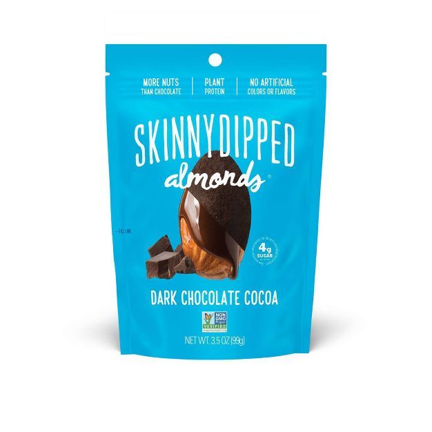 SkinnyDipped Dark Chocolate Cocoa Almonds - 3.5oz | Target