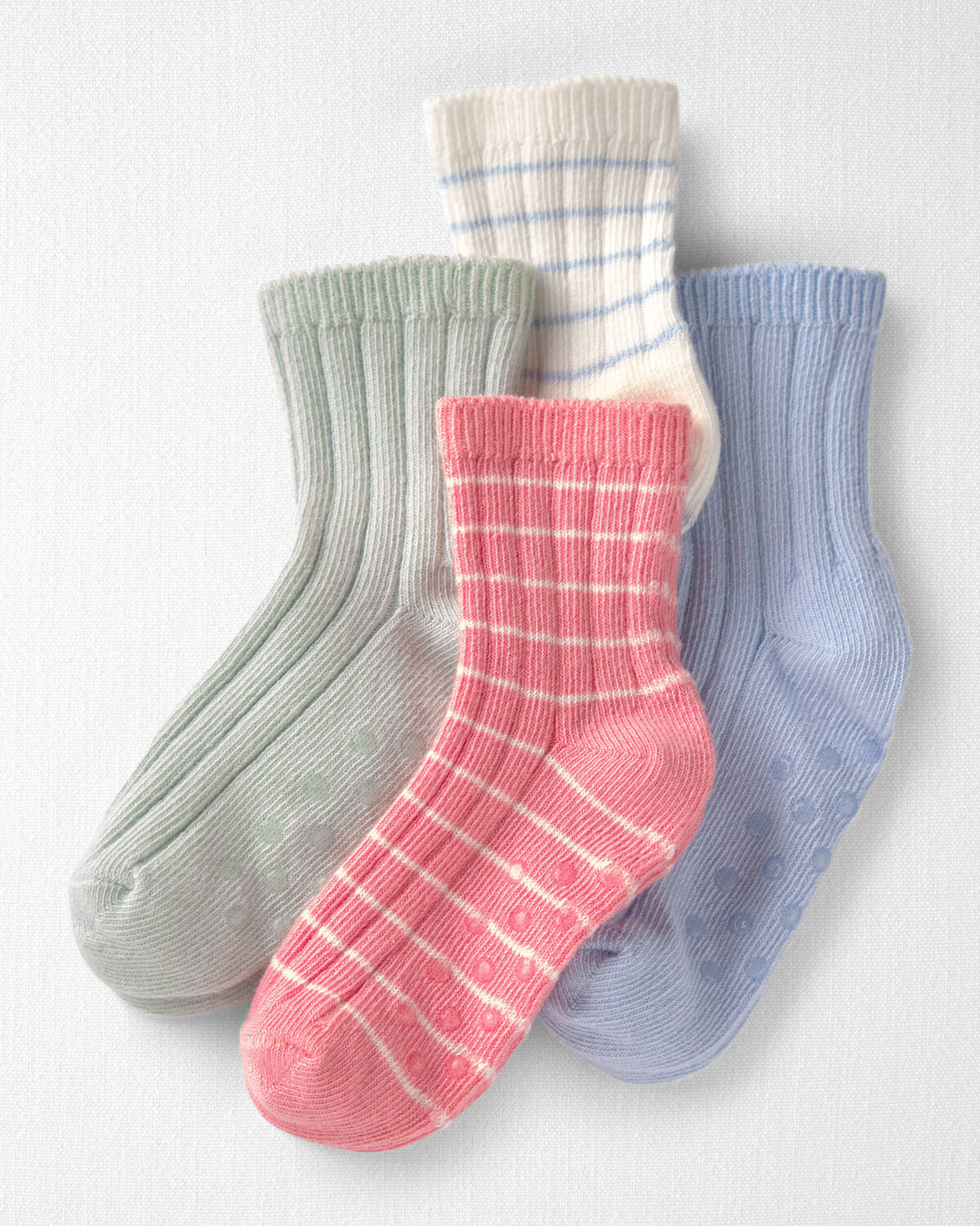 Toddler 4-Pack Slip Resistant Socks Made with Organic Cotton in Stripes - Little Planet | Carter'... | Carter's Inc