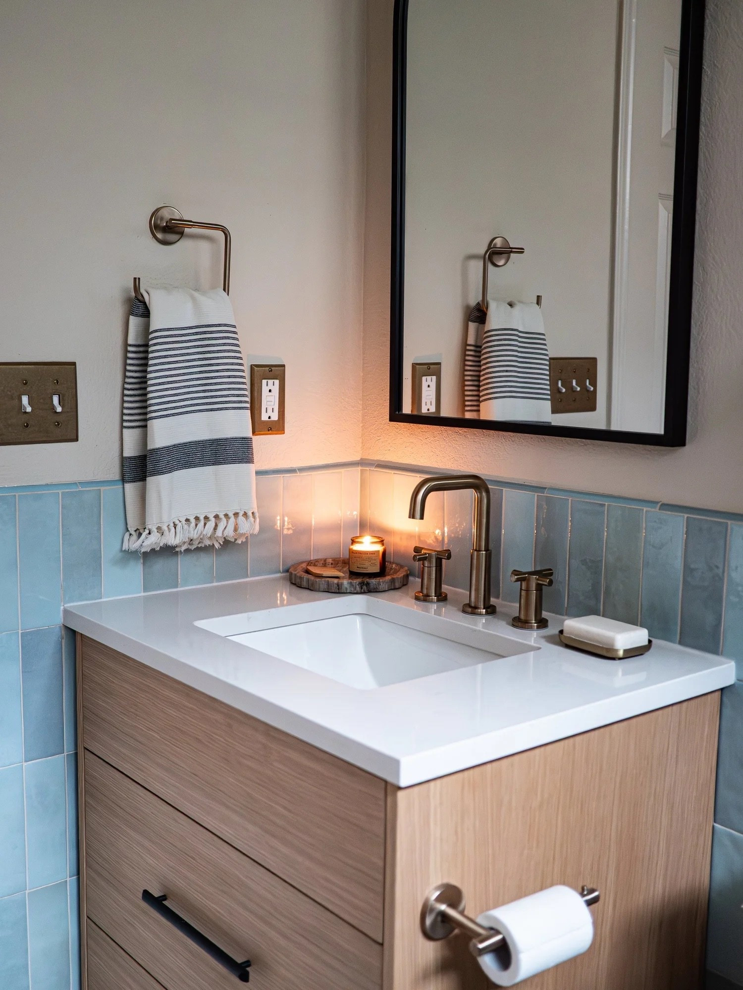 Love the subtle coastal vibes of this guest bathroom update. 🩵

#LTKHome