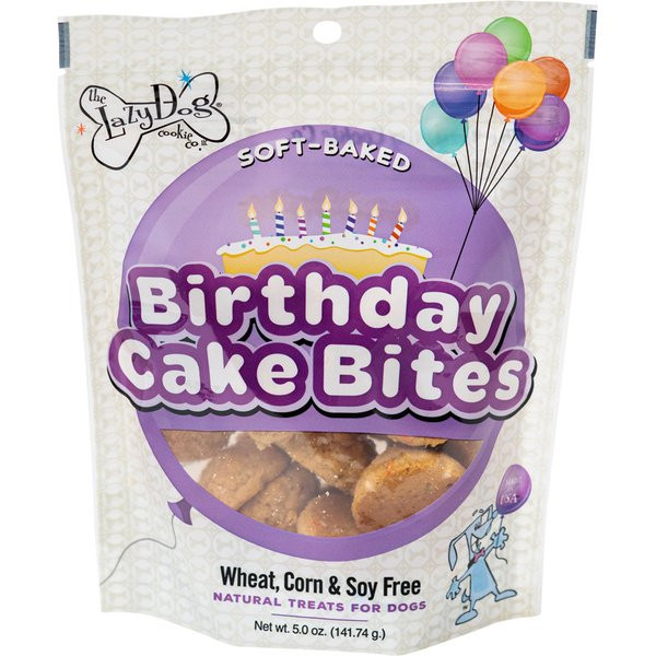 The Lazy Dog Cookie Co. Birthday Cake Bites Dog Treats, 5-oz bag | Chewy