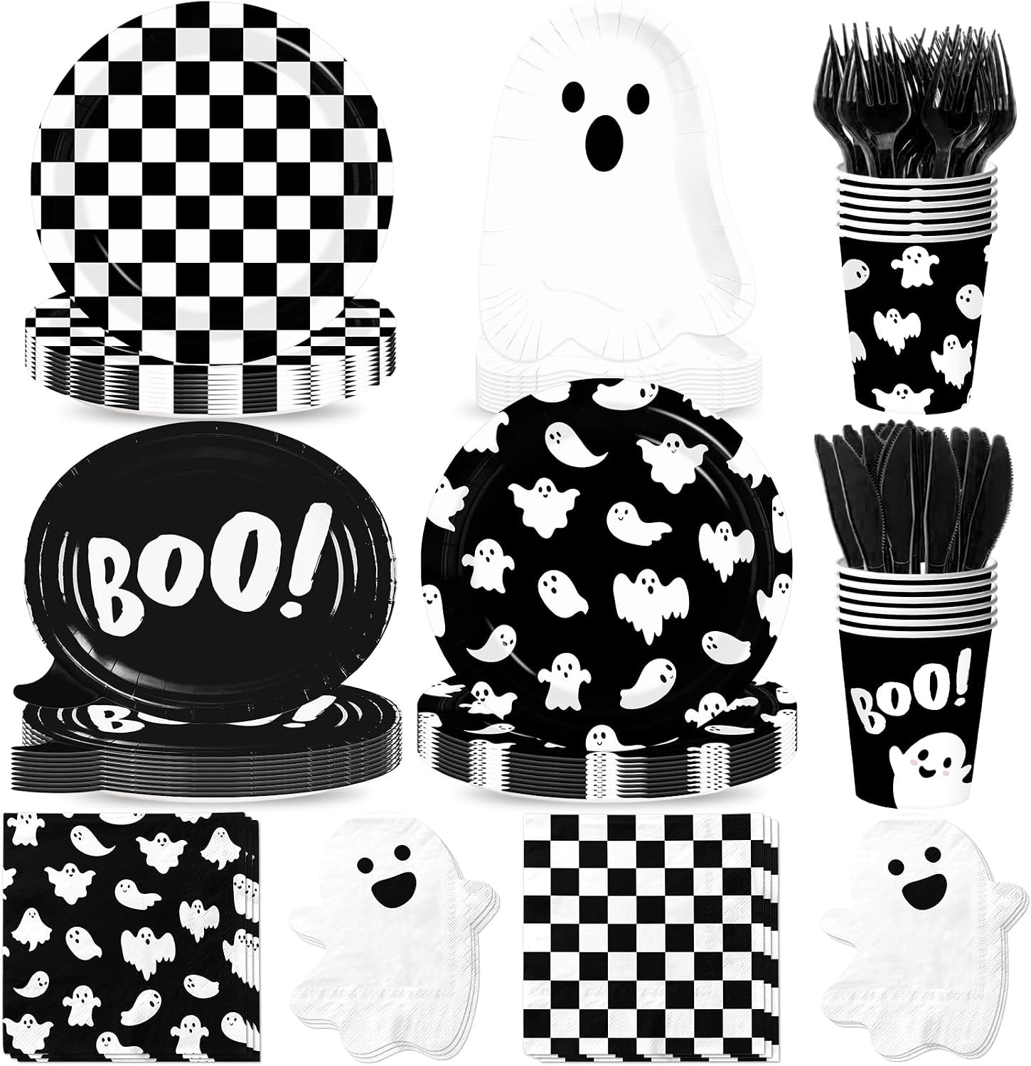144 Pcs Halloween Paper Plates and Napkins Set | Amazon (US)