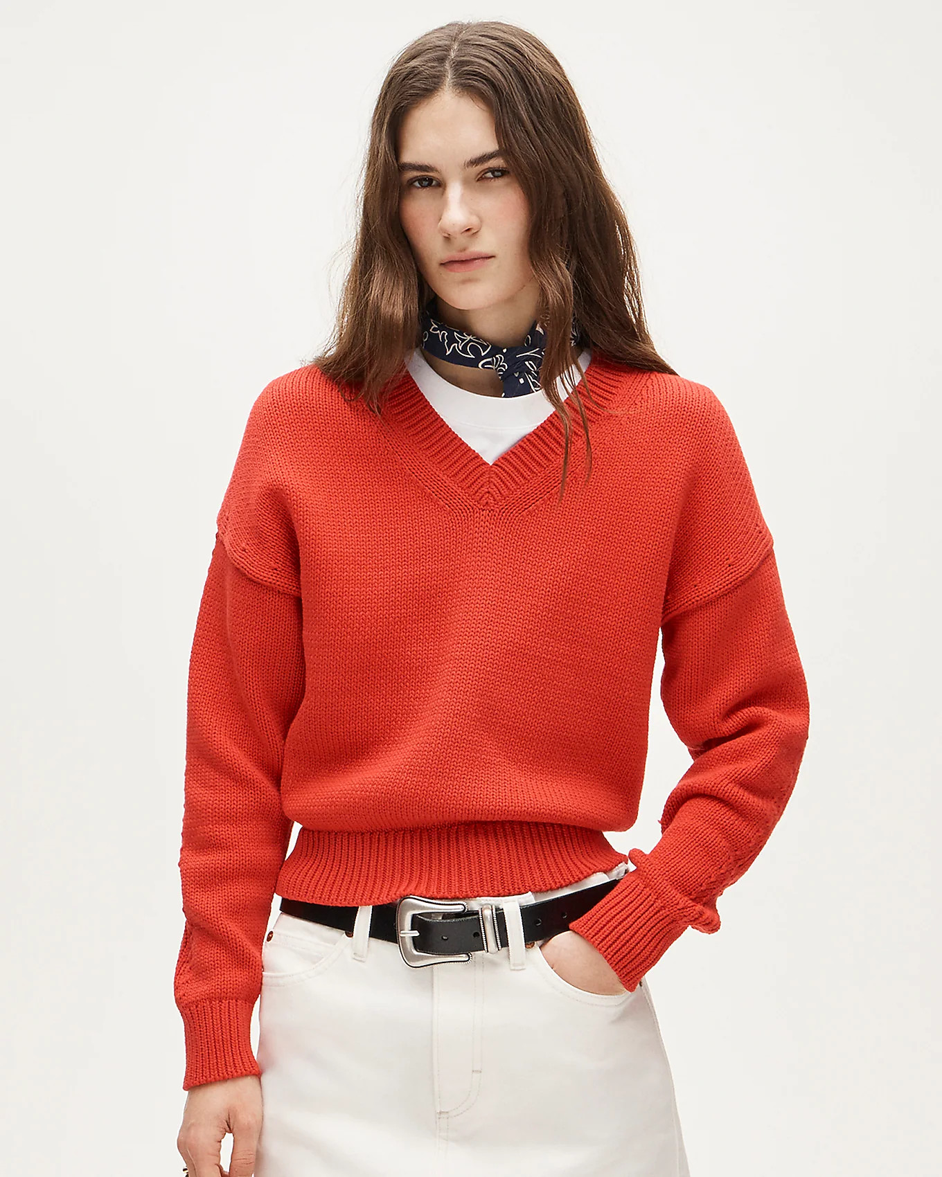 Cotton-blend V-neck pullover sweater | J. Crew US
