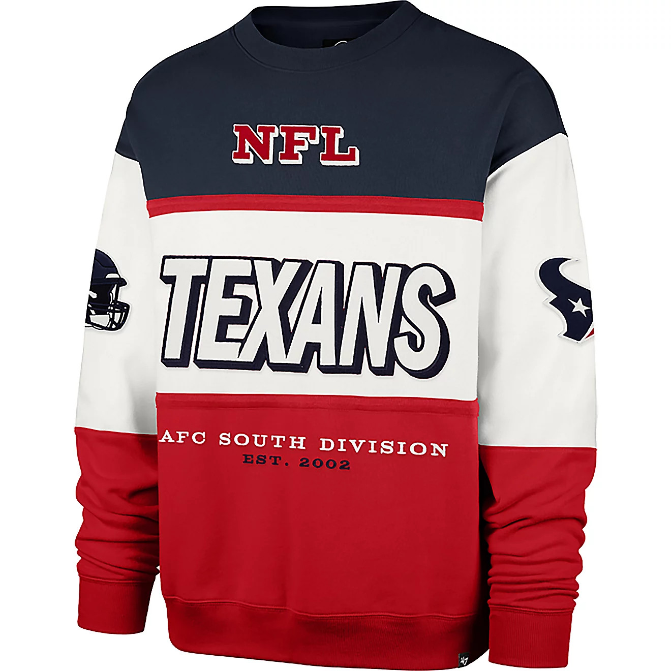47 Brands Men's Houston Texans Breeze By Maximalist Long Sleeve Crew | Academy Sports + Outdoors