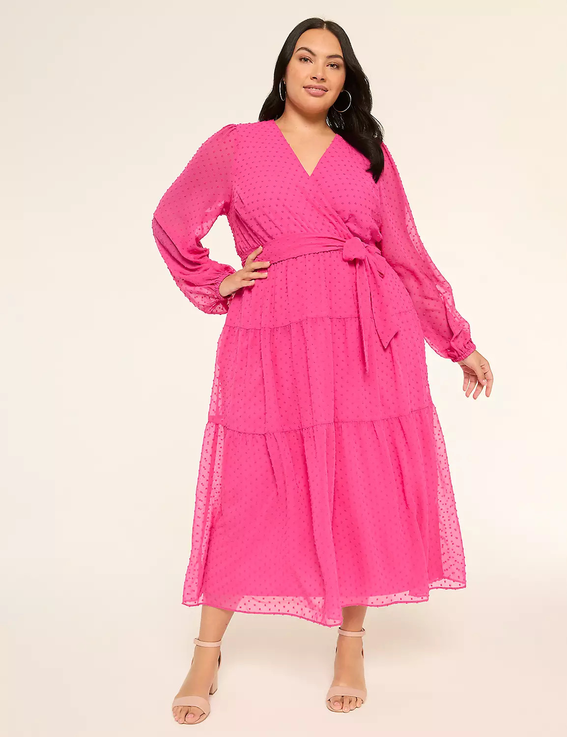 Long-Sleeve Surplice-Neck Maxi Dress | Lane Bryant (US)