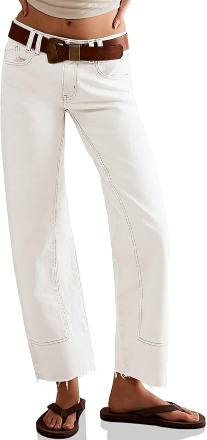 Cicy Bell Womens Straight Leg Stretchy Jeans High Waisted Front Seam Cropped Ankle Denim Pants wi... | Amazon (US)