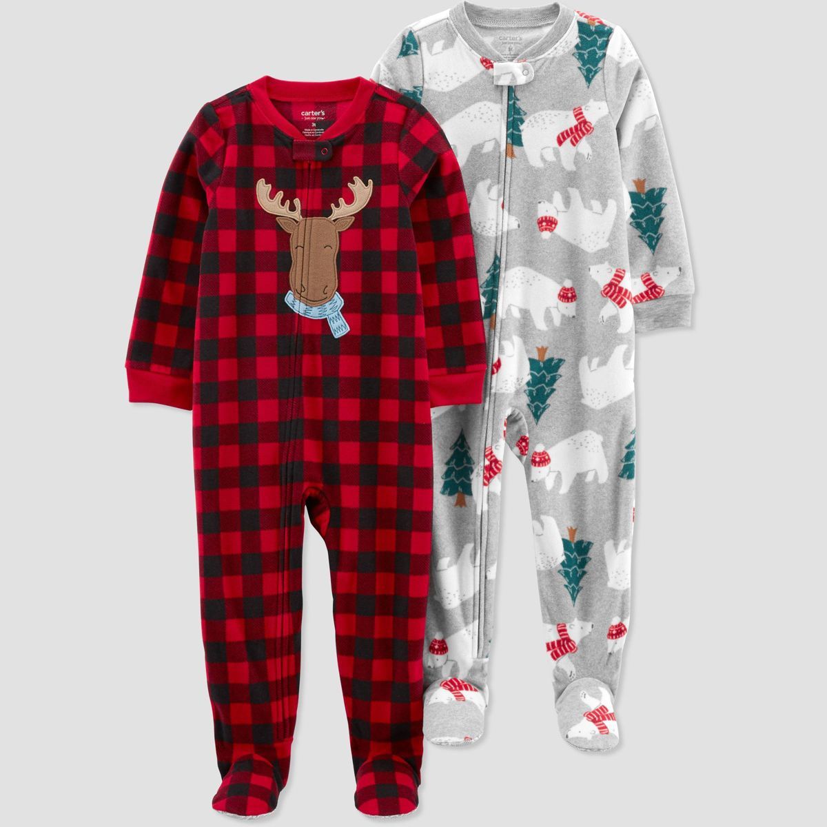 Carter's Just One You®️ Toddler Boys' 2pk Fleece Footed Pajama | Target