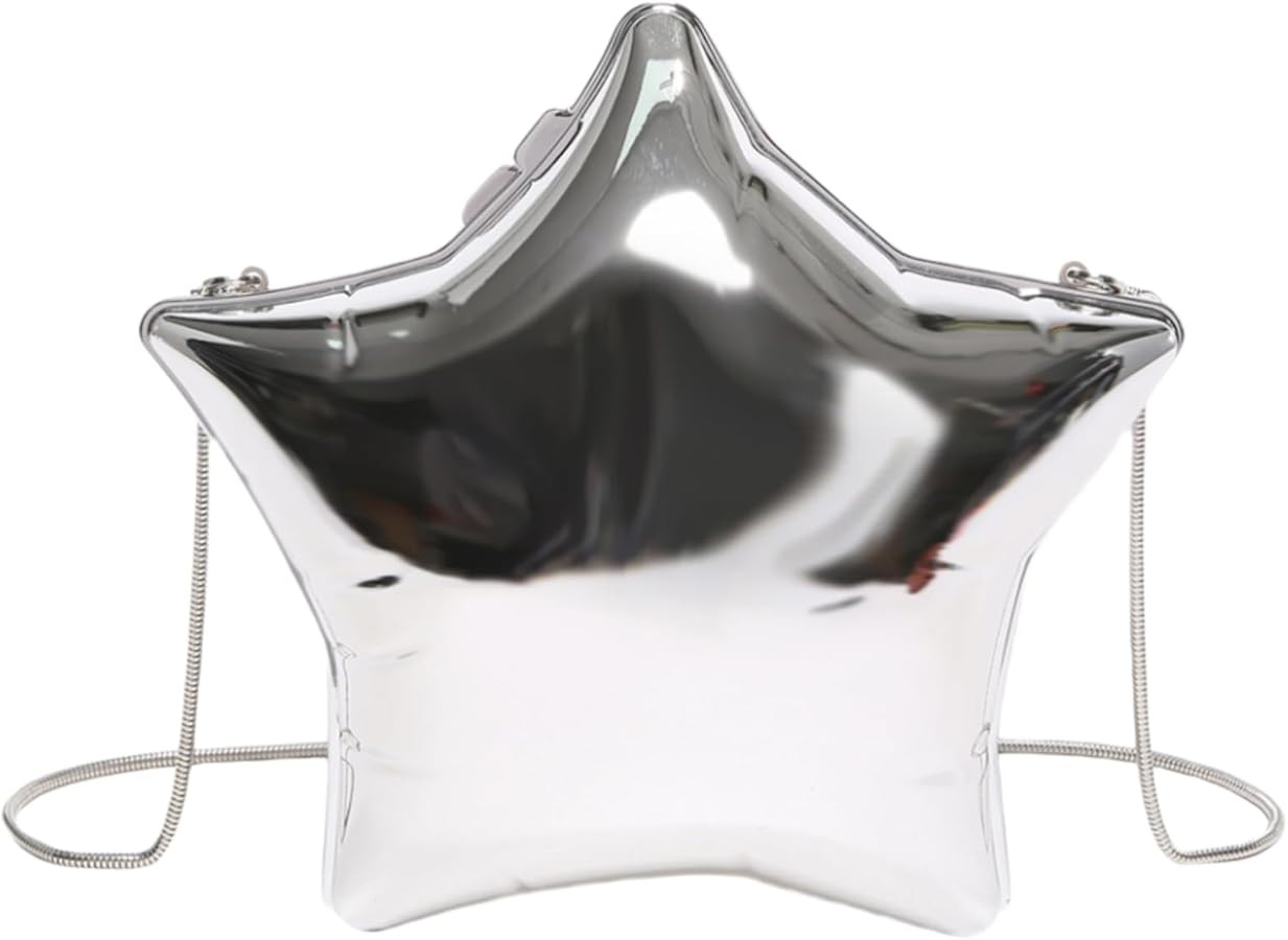 Women Acrylic Clutch Purse Star Shape Handbag Unique Evening Bag Chain Crossbody Bag for Formal P... | Amazon (US)