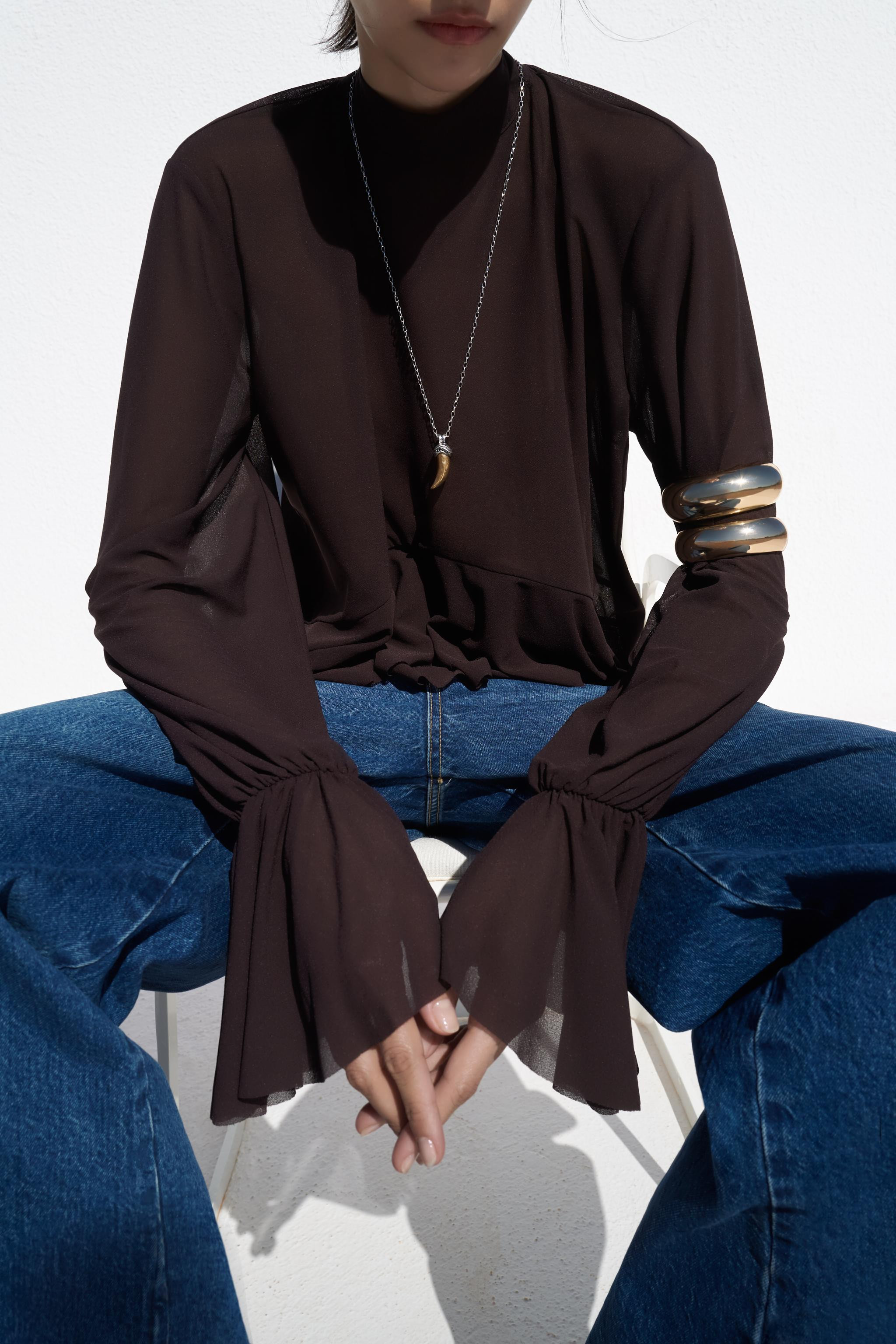 TIED RUFFLE TOP | Zara US