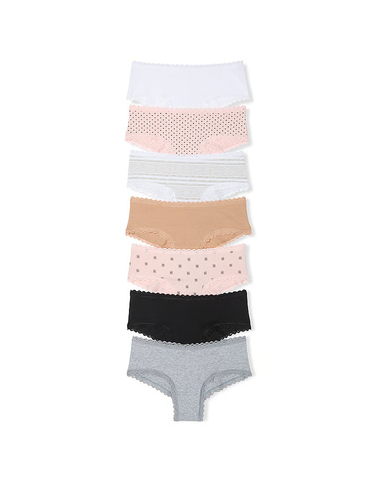 Buy 7-Pack Lace-Trim Cotton Cheeky Panties, Multi - Order PACKAGED-PANTY online - Victoria's Secr... | Victoria's Secret (US / CA )