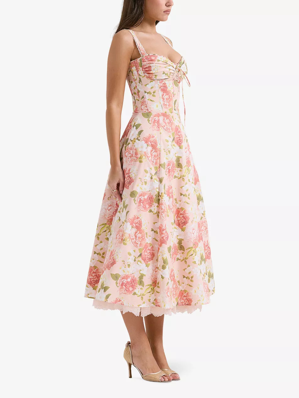 Rosalee floral-print stretch cotton-blend midi dress | Selfridges