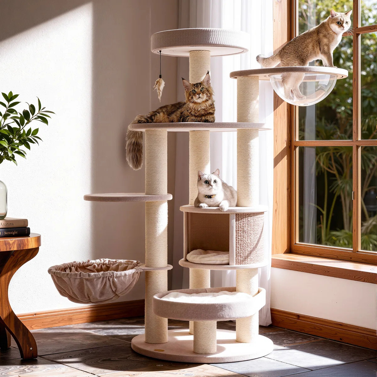 64.2''H Multi Level Cat Tree For Indoor Extra Large Cats & MaineCoon | Wayfair North America