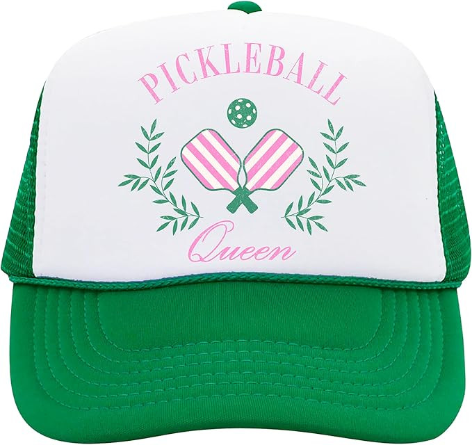Pickleball Queen Trucker Hat Funny Sporty Pickleball Graphic Classic 5 Panel Mesh Snap Back | Amazon (US)
