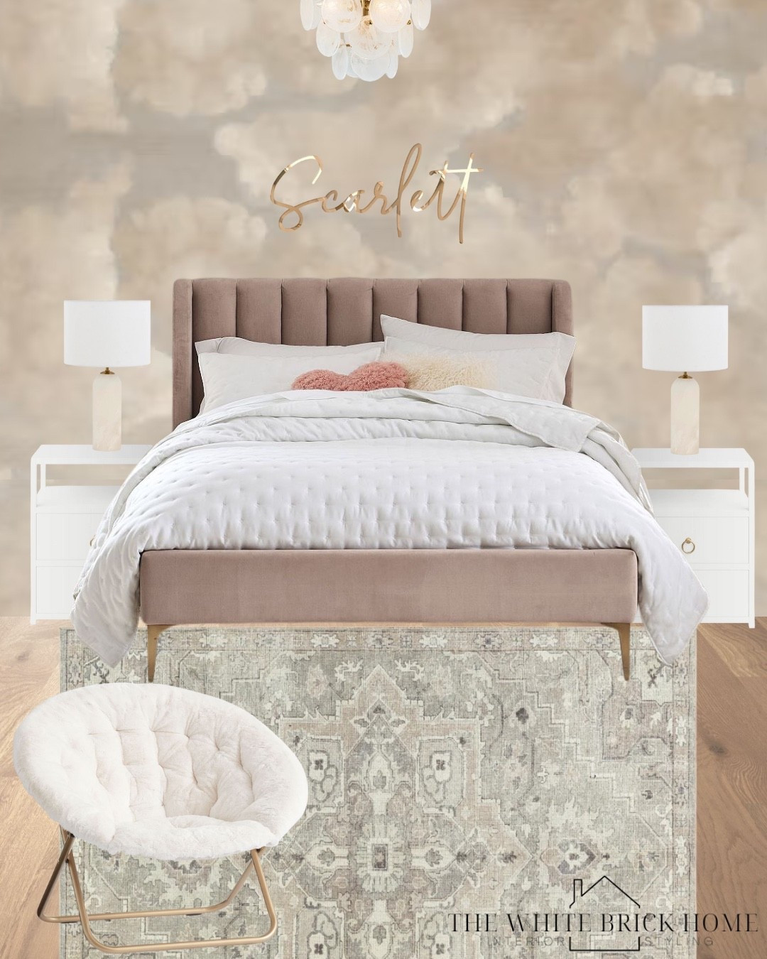 I love this dusty rose bed mixed with a gray patterned rug like this option from Wayfair. You could add some additional brass accents for a more modern feel, like a brass wall mirror or wall name above the bed. 

❤️❤️

Girls room, girls bedroom, kids room, kids bedroom, rose gold bed, girls room rug, girls room bed, girls room furniture, girls room lamp, girls room lighting, girls room decor, girls room ideas, girls room bedroom chair, girls room ceiling light, girls room modern, pottery barn teen, Wayfair, Etsy 


#LTKHome #LTKKids #LTKSeasonal