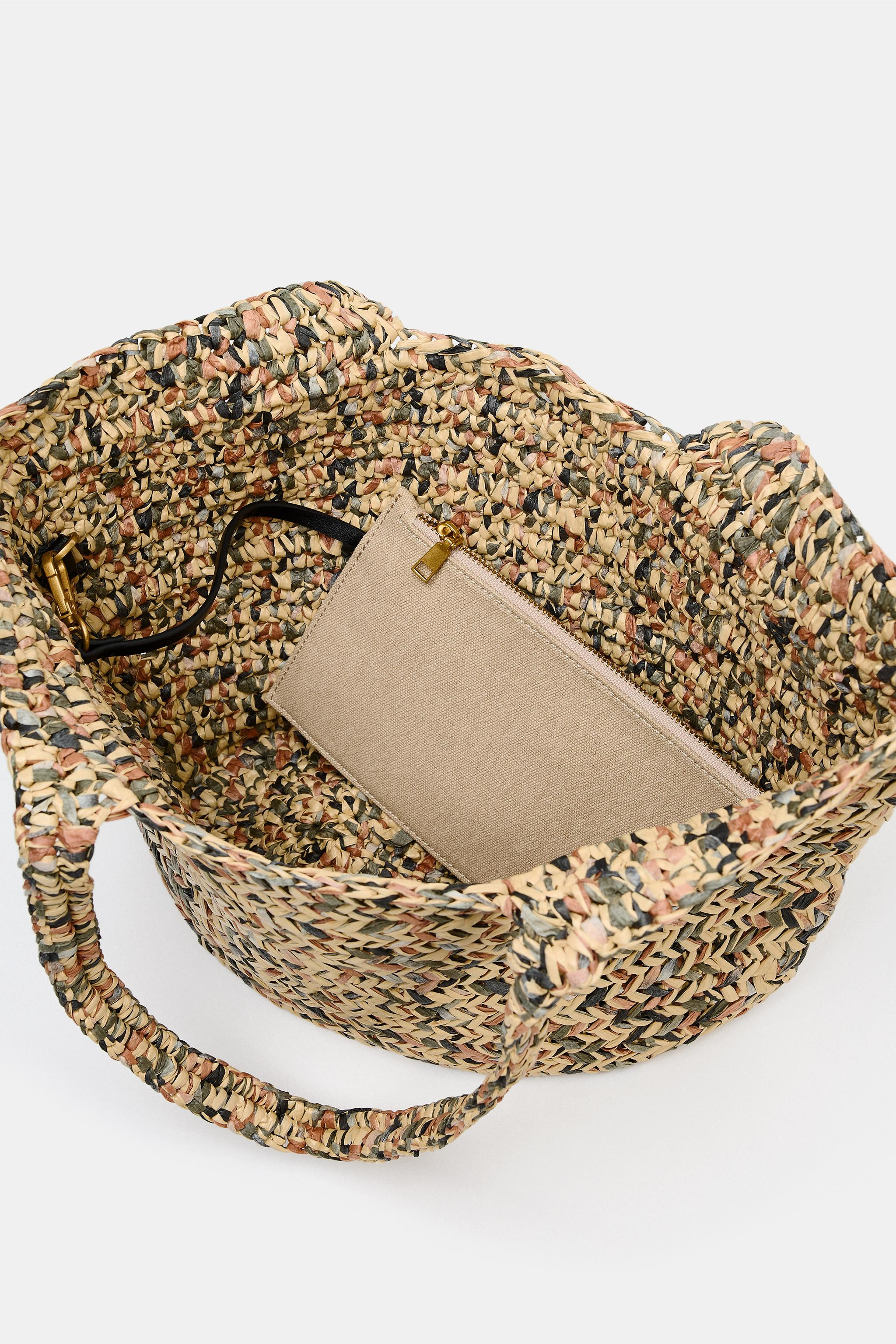 WOVEN BASKET TOTE BAG | Zara US