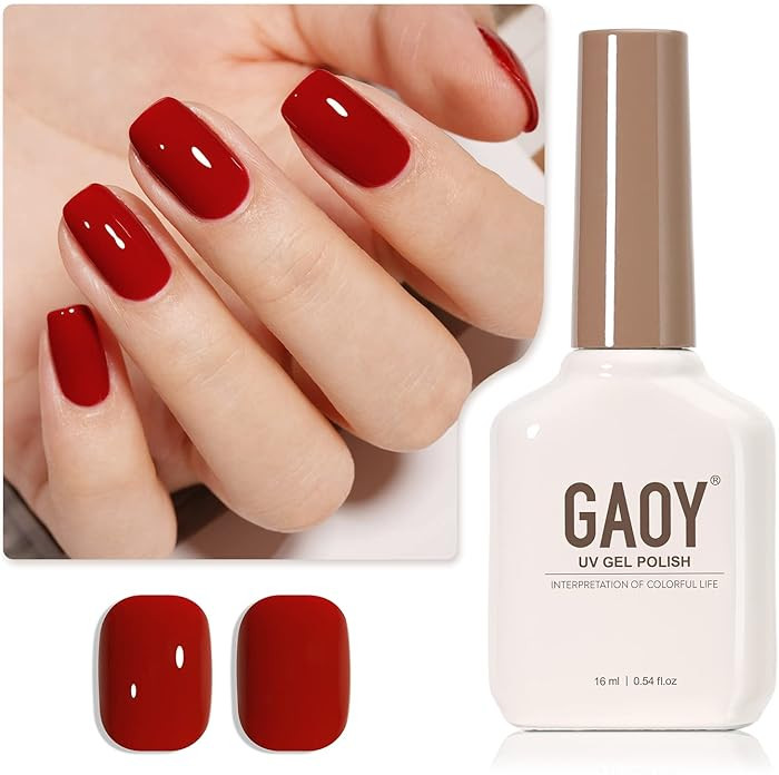 GAOY Ruby Red Gel Nail Polish, 16ml Soak Off UV Light Cure Gel Polish for Nail Art DIY Manicure a... | Amazon (US)