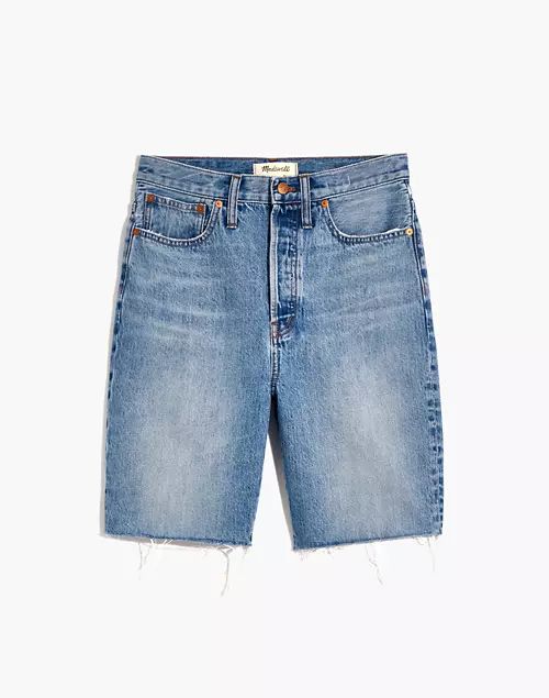 High-Rise Long Denim Shorts in Brightwater Wash | Madewell
