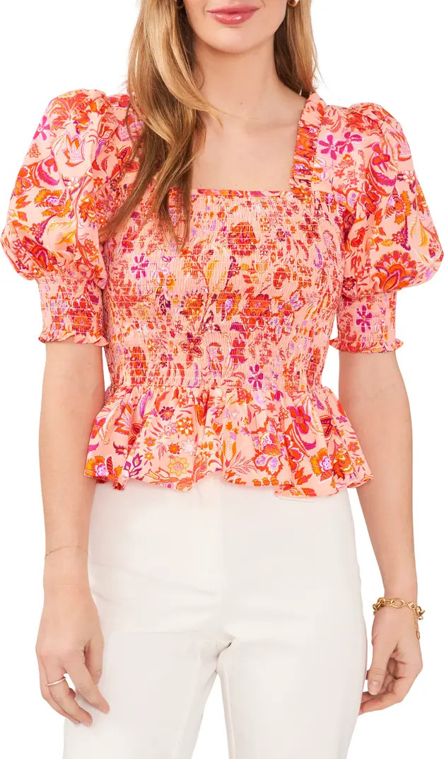 Smocked Puff Sleeve Blouse | Nordstrom