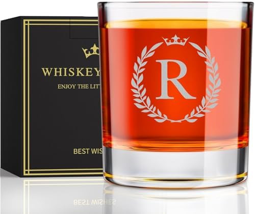 Personalized Whiskey Glasses Gifts for Men, Monogrammed Engraved A-Z 10.6 oz Rocks Glass Customiz... | Amazon (US)