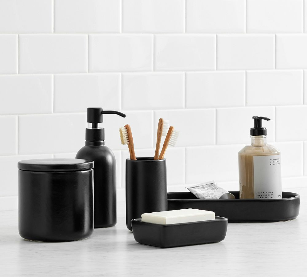 Matte Black Porcelain Bathroom Accessories | Pottery Barn (US)