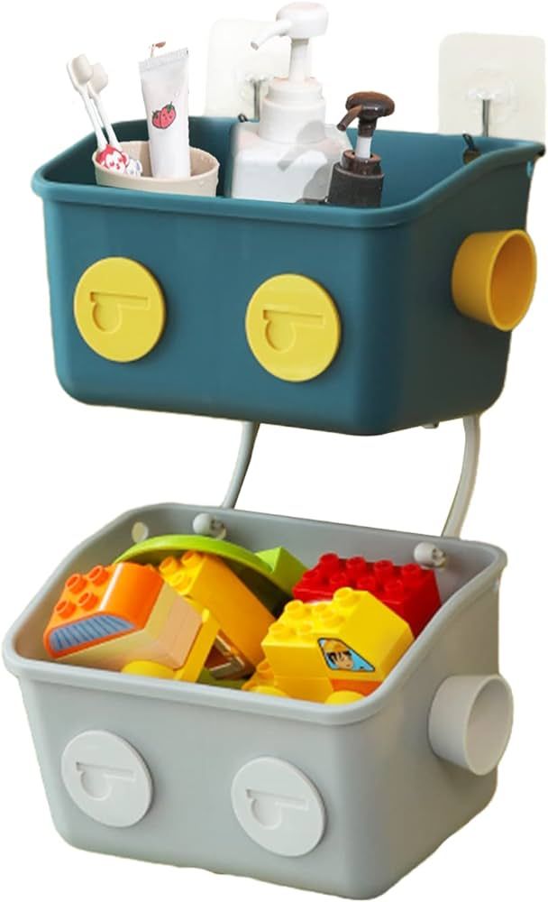 TWISBAY Bath Toy Storage Organizer Basket - 2-Pack Wall Mounted Hanging Shower Caddy Shelf with H... | Amazon (US)