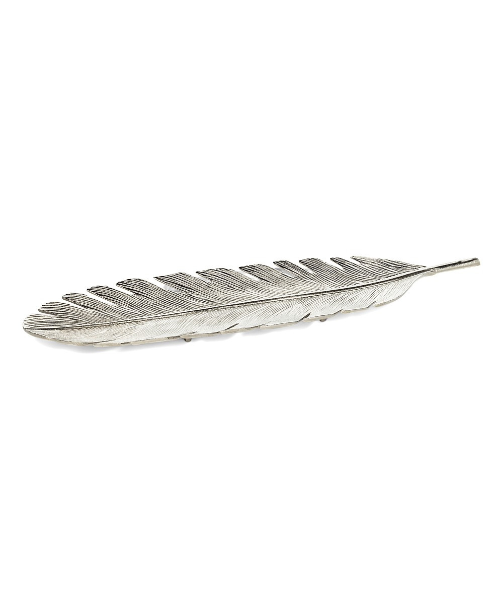 Abbott Serving Platters - Silvertone Long Feather Decorative Platter | Zulily