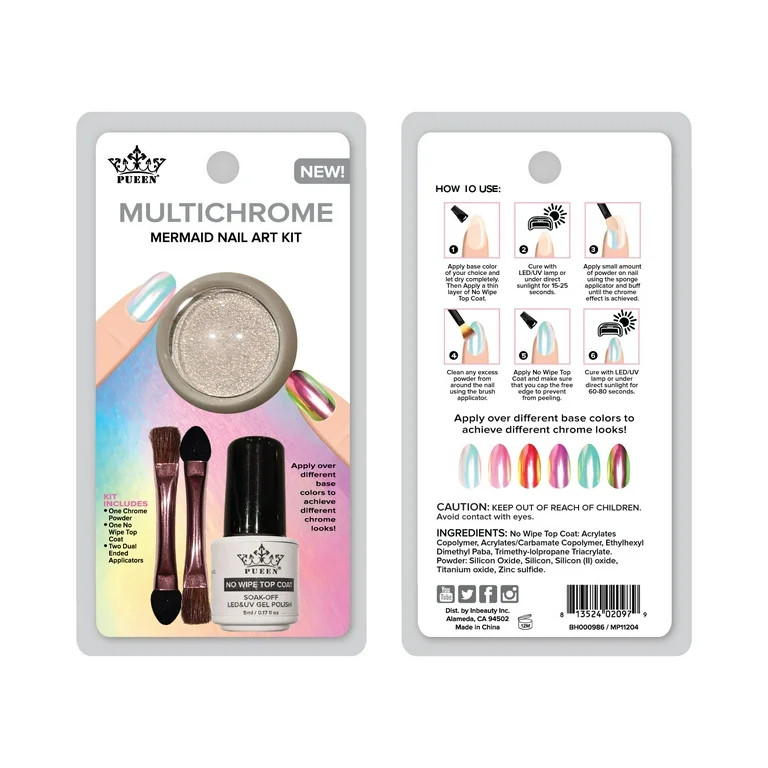Pueen Multichrome Mermaid Powder Nail Art Kit | Walmart (US)