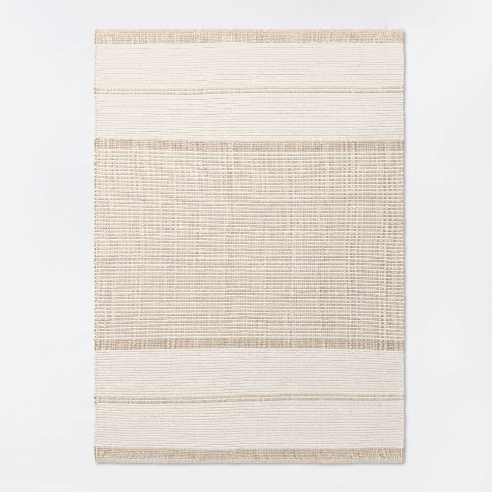 5'x7' Marina Hand Woven Striped Wool Cotton Area Rug Cream - Threshold designed with Studio McGee | Target