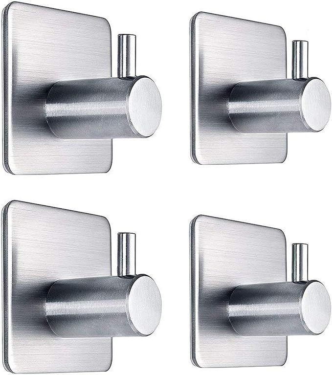 Adhesive Hooks Heavy Duty Wall Hooks Waterproof Stainless Steel Hooks for Hanging Coat, Hat,Towel... | Amazon (US)