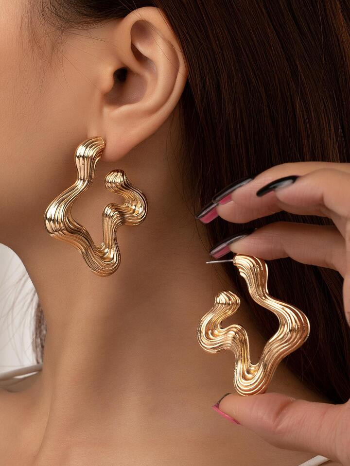 Structured Cuff Hoop Earrings | SHEIN