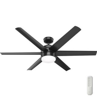 Hunter Invector 60 in. Indoor/Outdoor Matte Black Ceiling Fan with Light and Remote Control-51407... | The Home Depot