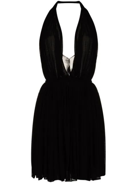 halterneck pleated mini dress | Farfetch (AU)