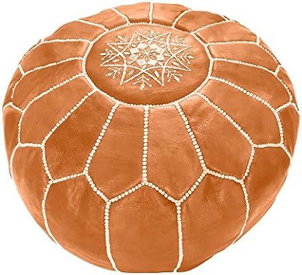 Marrakesh Gallery Moroccan Pouf - Genuine Goatskin Leather - Bohemian Living Room Decor - Hassock... | Amazon (US)