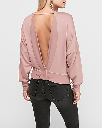open twist back sweatshirt | Express